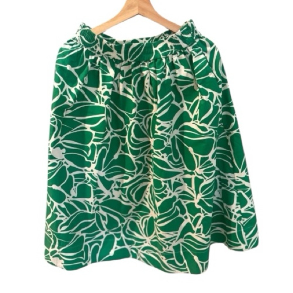 BANANA REPUBLIC Green White Poplin skirt  XS NWT
